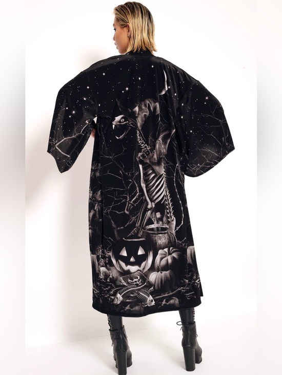 Blackmilk Other - Blackmilk Clothing Magic Death Cat Velvet Swan Kimono